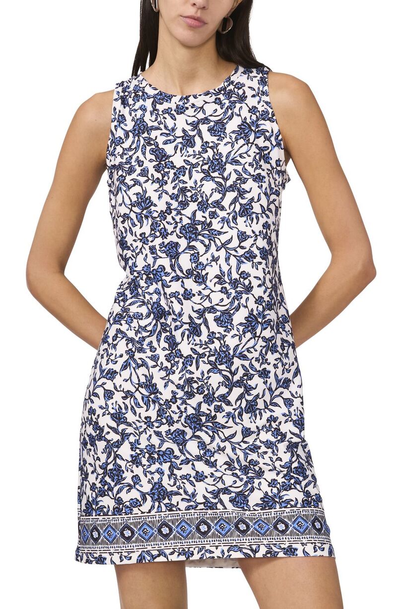 ミスク レディース トップス 衣装 ミニ ノースリーブ Women\u0027s MSK Sleeveless Mini Dress Blue Print 青み