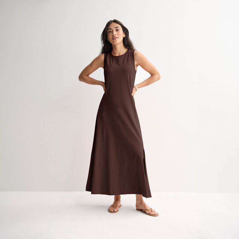 ソノマ レディース トップス 衣装 プチ 編み物 マキシ Petite Sonoma Goods For Life Knit Swing Maxi Dress Dark Brown 赤銅色