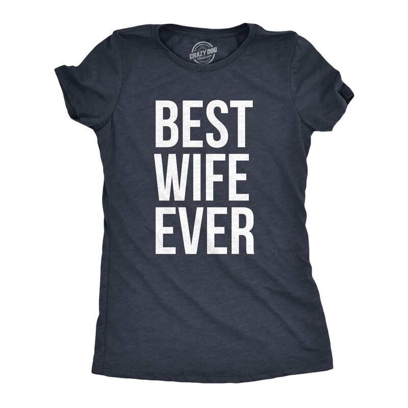 クレイジードッグ プルオーバー レディース トップス グラフィック Crazy Dog T-Shirts Womens Best Wifever T Shirt Cute Graphic Tee for Mom Funny Cool Sarcastic Top Heather Navy ギョリュウモドキ