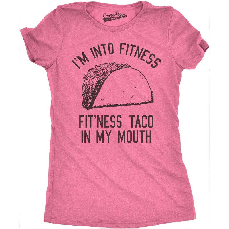 クレイジードッグ プルオーバー レディース トップス グラフィック Crazy Dog T-Shirts Womens Fitness Taco Funny Gym T Shirt Cool Humor Graphic Muscle Tee for Ladies Heather Pink ギョリュウモドキ