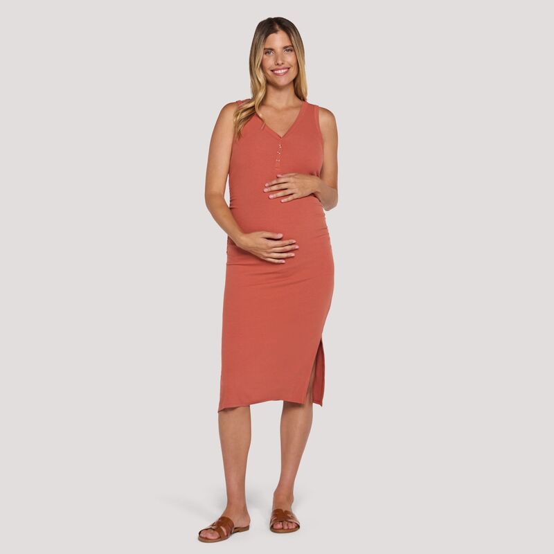 マザーフッド レディース トップス 衣装 midi マタニティ Maternity Motherhood Henley Tank Midi Dress Aragon