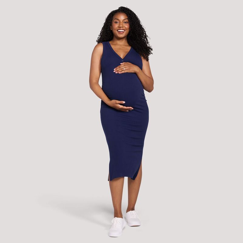 マザーフッド レディース トップス 衣装 midi マタニティ Maternity Motherhood Henley Tank Midi Dress Navy 米国海軍