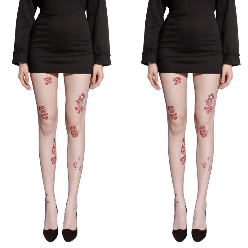 アンナカシ レディース アンダーお召しもの ソックス 御花柄 シアー 刺しゅう 御花 Anna-Kaci 2pcs Women\u0027sheer Tights with Embroidered Floral Applique Detailing Black 黒いこと