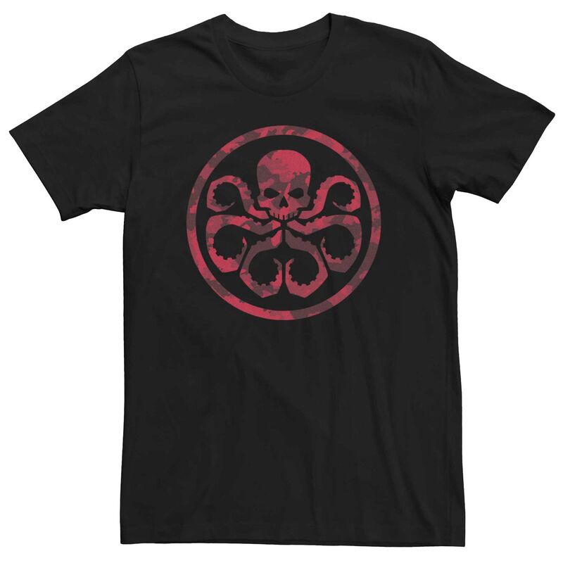 マーベル レディース トップス Tシャツ Men's Marvel Hydra Symbol Camouflage Tee Black ブラック｜ReVida 店
