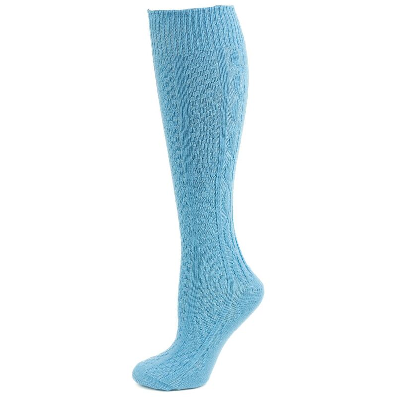 ウェアシエラ レディース アンダーお召しもの ソックス アクリル樹脂 編み物 WEAR SIERRA Classicable Knit Acrylic Knee High Socks 3 Pair Pack Carolina Blue 青色