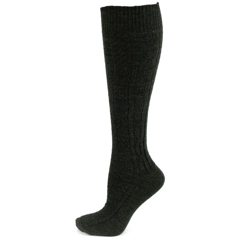 ウェアシエラ レディース アンダーお召しもの ソックス アクリル樹脂 編み物 WEAR SIERRA Classicable Knit Acrylic Knee High Socks 3 Pair Pack Charcoal 濃灰色