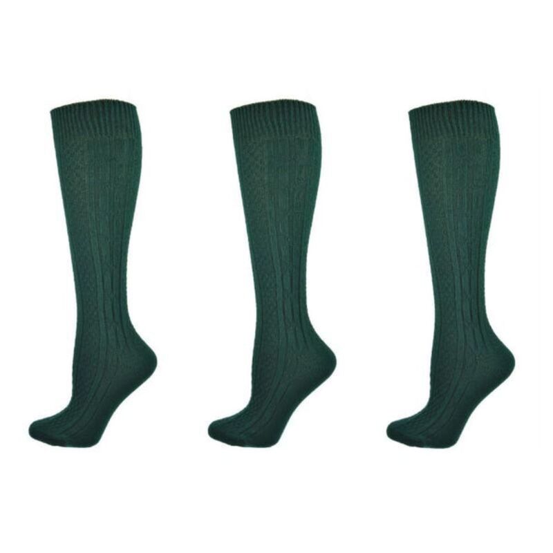 ウェアシエラ レディース アンダーお召しもの ソックス アクリル樹脂 編み物 WEAR SIERRA Classicable Knit Acrylic Knee High Socks 3 Pair Pack Hunter Green 緑であること