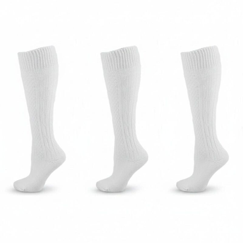 ウェアシエラ レディース アンダーお召しもの ソックス アクリル樹脂 編み物 WEAR SIERRA Classicable Knit Acrylic Knee High Socks 3 Pair Pack White 白いこと