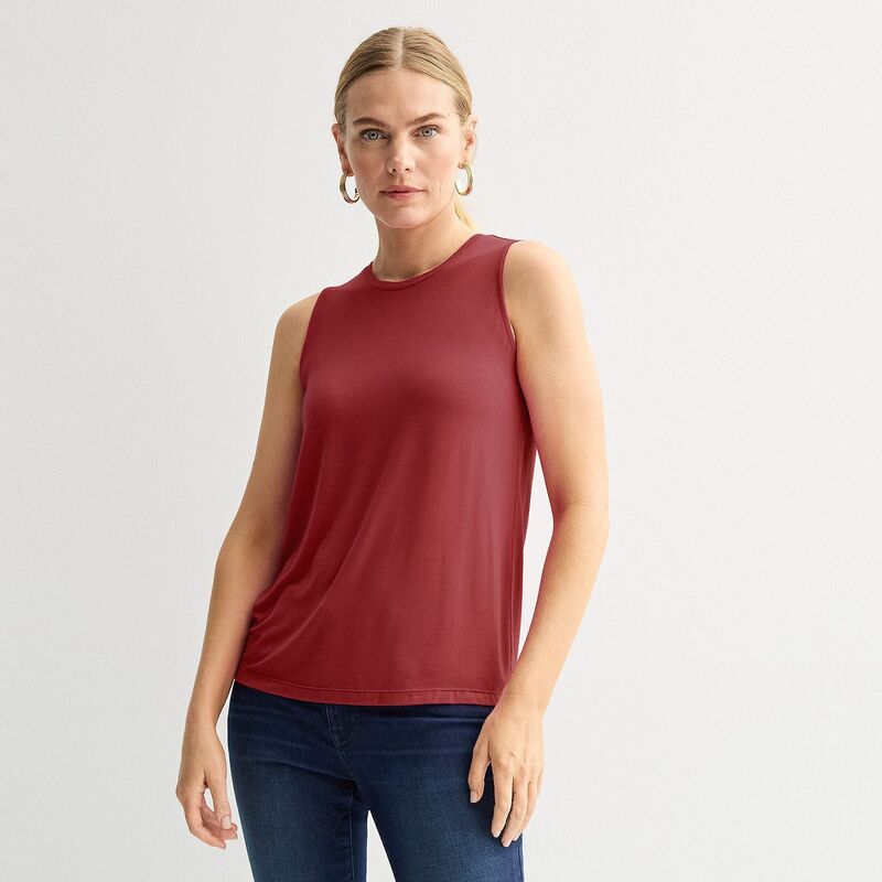 ナインウェスト レディース トップス プルオーバー Vのど首 プチ Petite Nine West V-Neck Tank Top Crimson Velvet クリムゾン