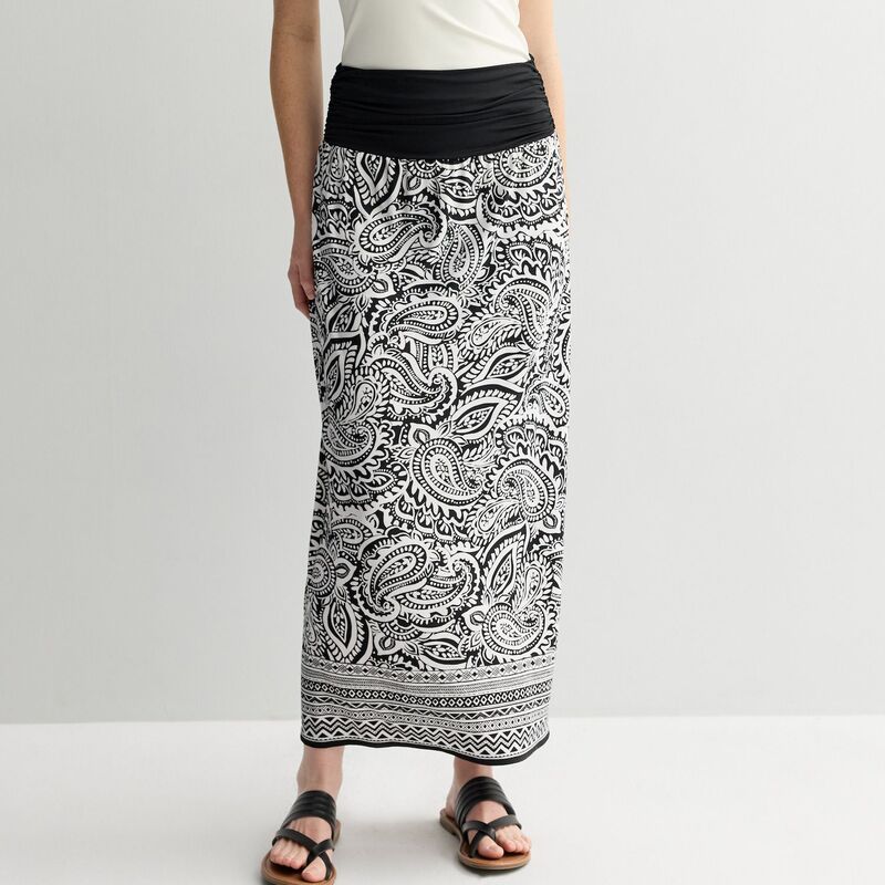 アプトナイン レディース 下つ方スコート Women\u0027s Apt. 9 Pull On Skirt Black Paisley 黒いこと
