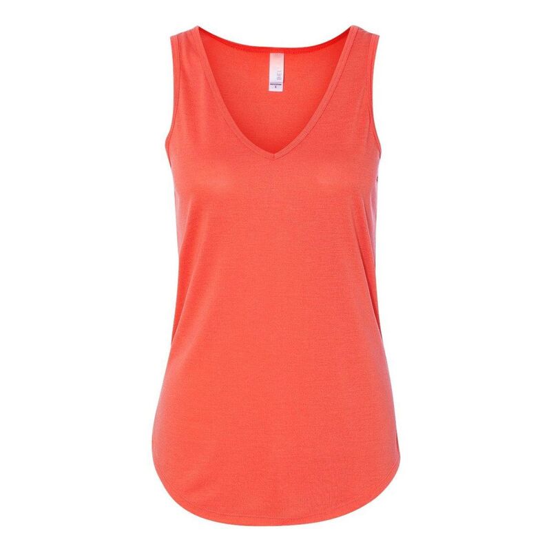 ベラ帆布 レディース トップス プルオーバー Vのど首 Bella+Canvas BELLA + CANVAS Women\u0027s Flowy V-Neck Tank Coral コーラル