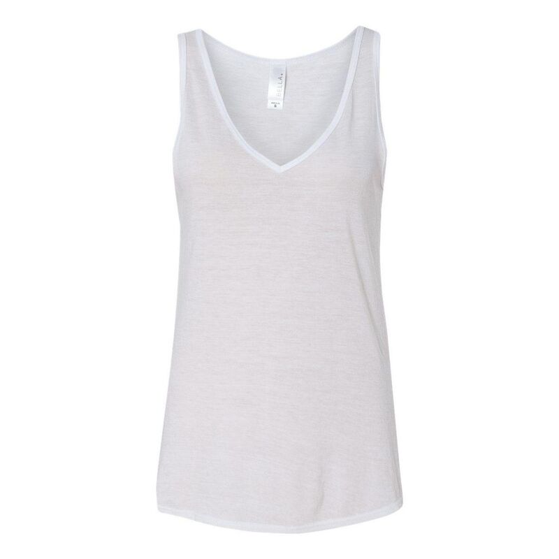 ベラ帆布 レディース トップス プルオーバー Vのど首 Bella+Canvas BELLA + CANVAS Women\u0027s Flowy V-Neck Tank White 白いこと
