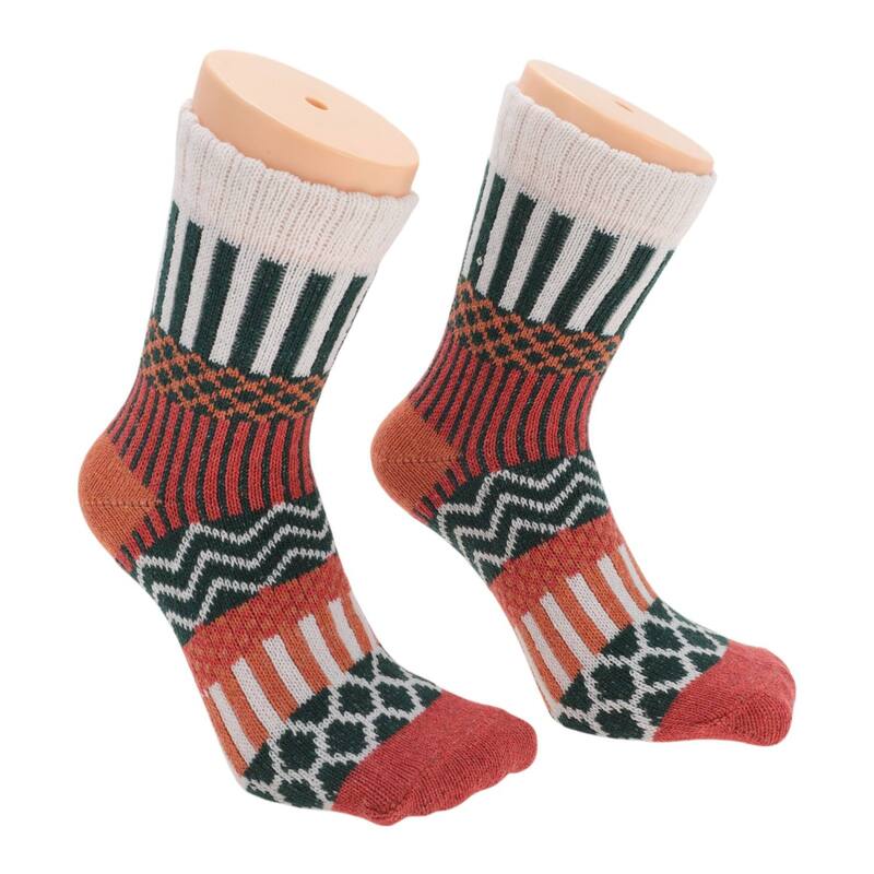 ユニークバーゲンズ レディース アンダーお召しもの ソックス Unique Bargains Women\u0027s Retro Winter Warm Socks Multicolor 5 Pair Multicolor マルチ色合い