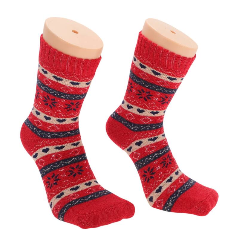 ユニークバーゲンズ レディース アンダーお召しもの ソックス Unique Bargains Women\u0027s Retro Heart Pattern Winter Warm Socks Multicolor 5 Pair Multicolor マルチ色合い