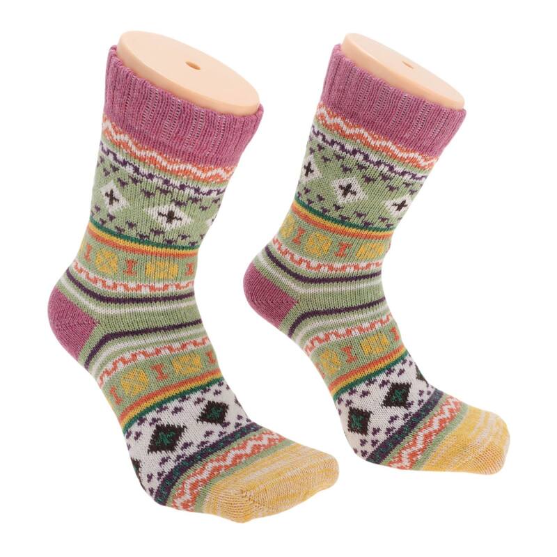 ユニークバーゲンズ レディース アンダーお召しもの ソックス ヴィンテージ Unique Bargains Women\u0027s Vintage Winter Warm Socks Multicolor 5 Pair Multicolor マルチ色合い