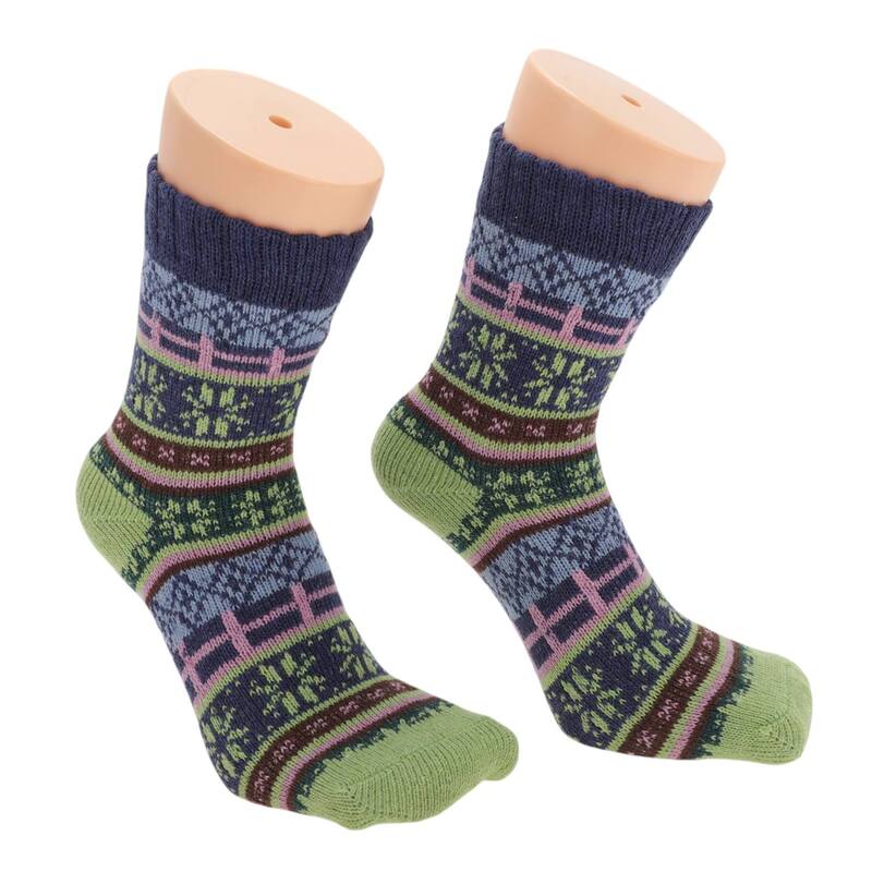 ユニークバーゲンズ レディース アンダーお召しもの ソックス Unique Bargains Women\u0027s Retro Grids Pattern Winter Warm Socks Multicolor 5 Pair Multicolor マルチ色合い