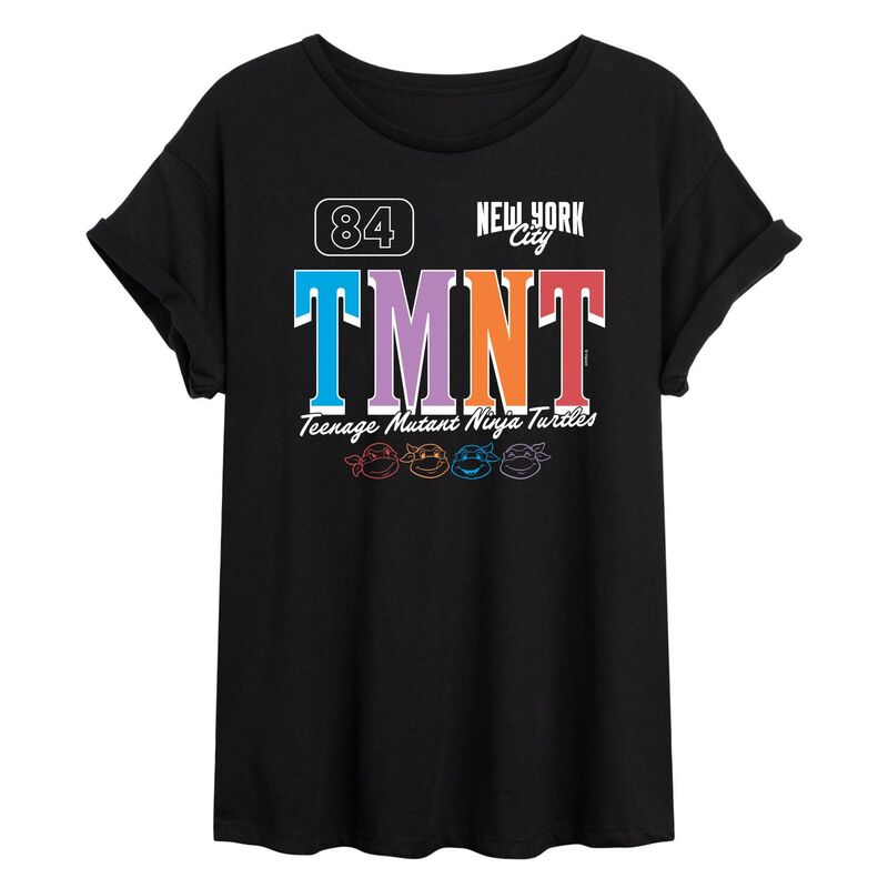 アニメ文字記号 レディース トップス プルオーバー Licensed Character Juniors\u0027 Nickelodeon Teenage Mutant Ninja Turtles Oversized Tee Black 黒いこと
