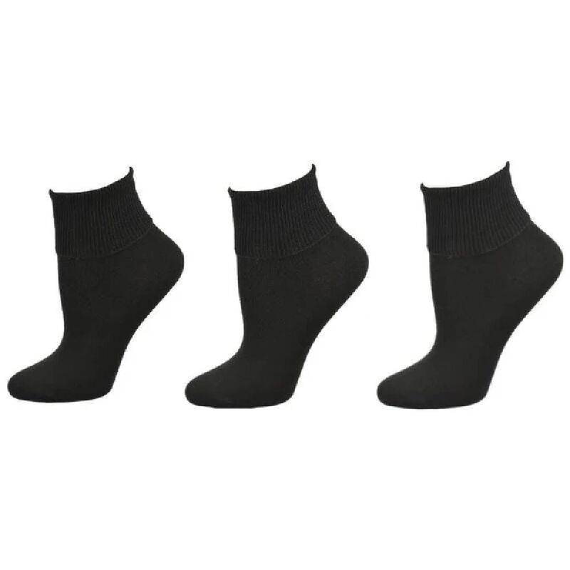 ウェアシエラ レディース アンダーお召しもの ソックス 綿織物 アンクル WEAR SIERRA Women\u0027s 100% Combed Cotton Ankle Turn Cuff 3 Pair Pack Black 黒いこと