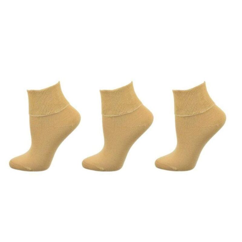 ウェアシエラ レディース アンダーお召しもの ソックス 綿織物 アンクル WEAR SIERRA Women\u0027s 100% Combed Cotton Ankle Turn Cuff 3 Pair Packhaki カーキ