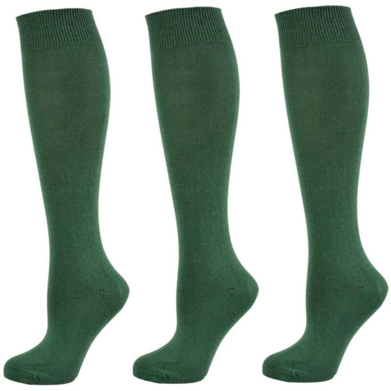 ウェアシエラ レディース アンダーお召しもの ソックス 綿織物 編み物 WEAR SIERRA Classic Flat Knit Combed Cotton Knee High Socks 3 Pair Pack Hunter Green 緑であること