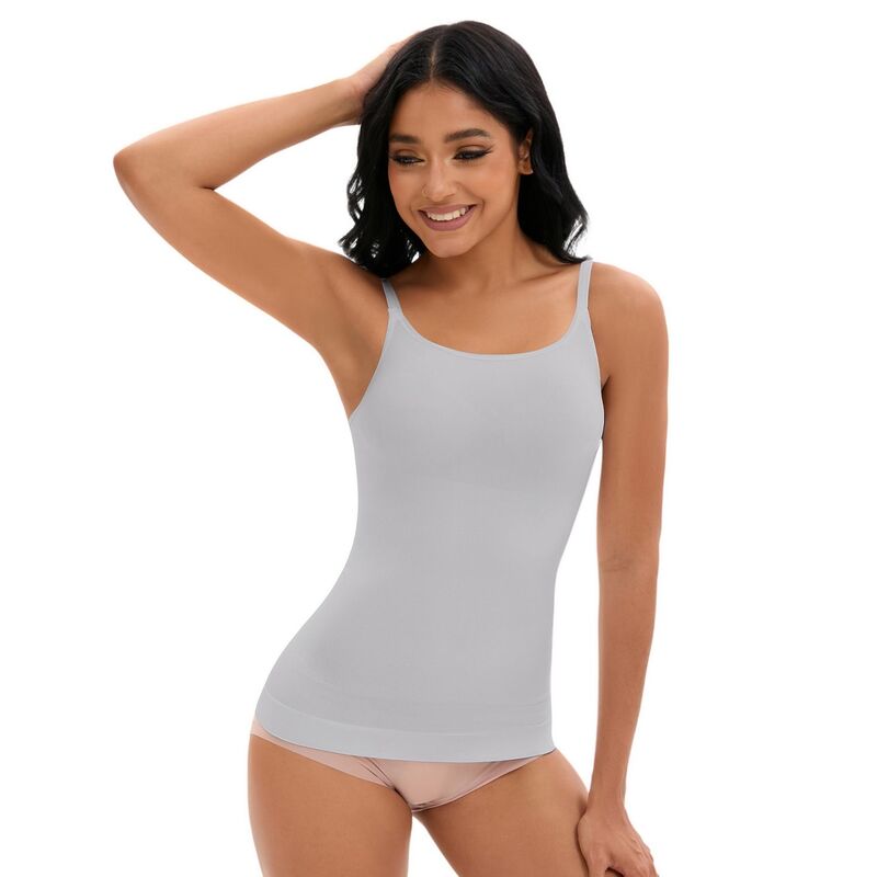 インスパイア 今めかしい レディース トップス プルオーバー INSPIRE CHIC Women\u0027s Adjustable Straps Cami Tummy Control Slimming Tops No Trace Shaping Camisoles Light Gray 薄墨色