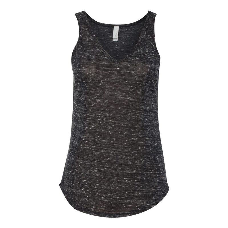 ベラ帆布 レディース トップス プルオーバー Vのど首 Bella+Canvas BELLA + CANVAS Women\u0027s Flowy V-Neck Tank Black Marble 黒いこと