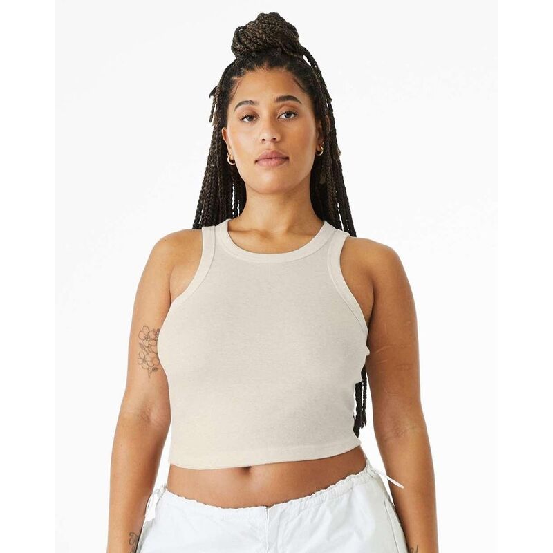 ベラ帆布 レディース トップス プルオーバー Bella+Canvas BELLA + CANVAS Women ? s Micro Rib Racer Tank Solid Natural Blend