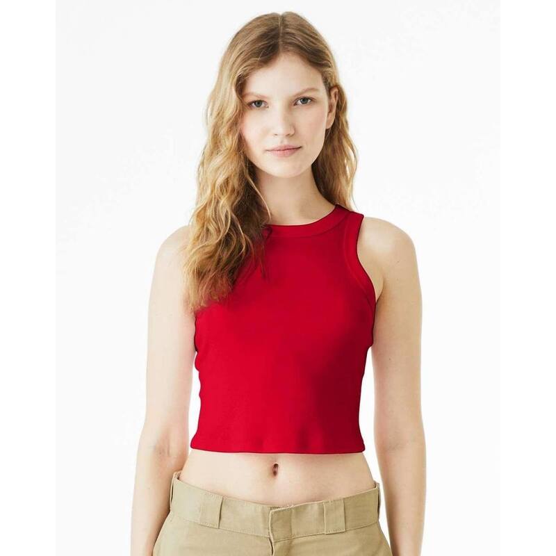 ベラ帆布 レディース トップス プルオーバー Bella+Canvas BELLA + CANVAS Women ? s Micro Rib Racer Tank Solid Red Blend 赤いこと