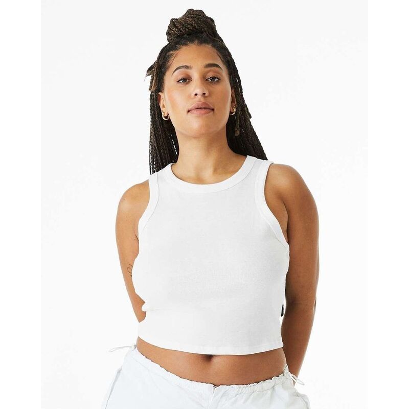 ベラ帆布 レディース トップス プルオーバー Bella+Canvas BELLA + CANVAS Women ? s Micro Rib Racer Tank Solid White Blend 白いこと
