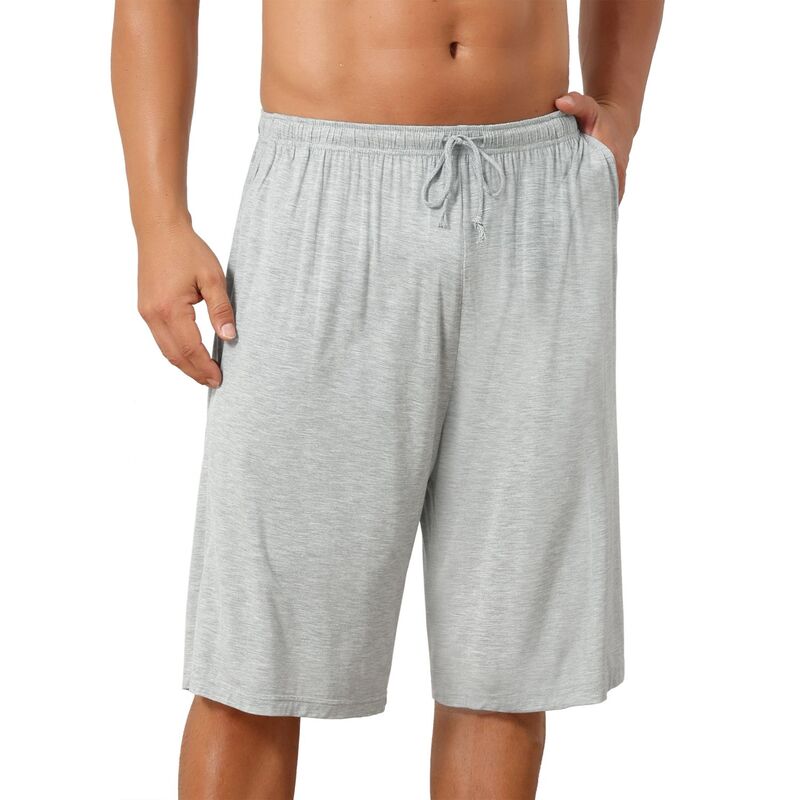 インスパイア 今めかしい レディース アンダーお召しもの ナイト爵お召しもの 遊撃手ズボン下 INSPIRE CHIC Sleepwear Bottom for Men\u0027s Comfortable Solid Color Lounge Drawstring Pajama Shorts Light Gray 薄墨色