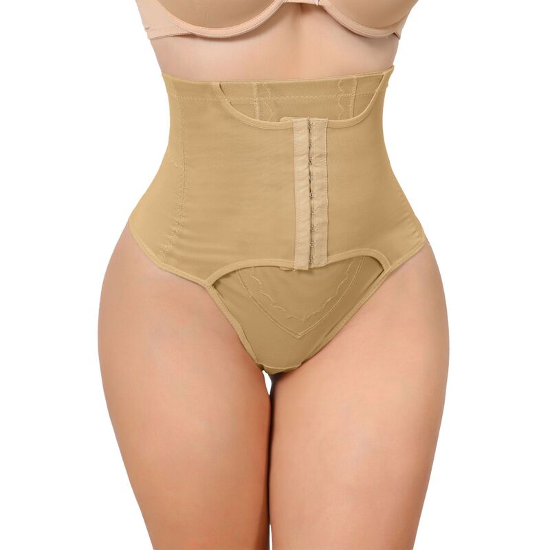インスパイア 今めかしい レディース ボトムス 心地よいズボン下 INSPIRE CHIC Women\u0027s High Waisted Tummy Control Bodyshaper Panties Thong with Front Hook Closure Beige ベージュ