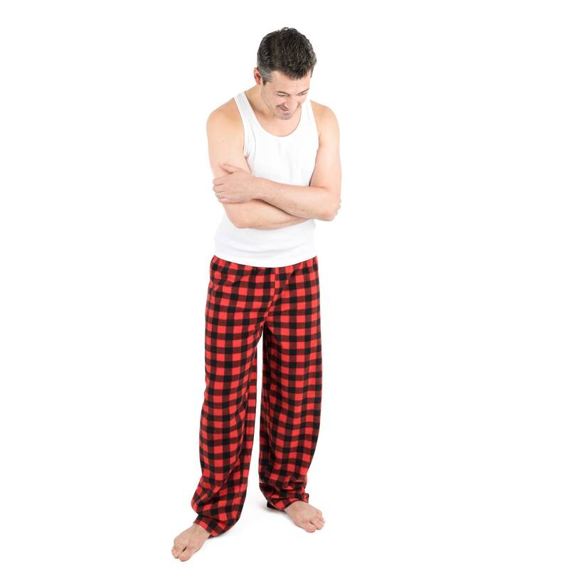 レベレット レディース アンダーお召しもの ナイト爵お召しもの ズボン下 フリース Leveret Mens Fleece Pants Plaid Black \u0026 Green XS Plaid Black Red 黒いこと