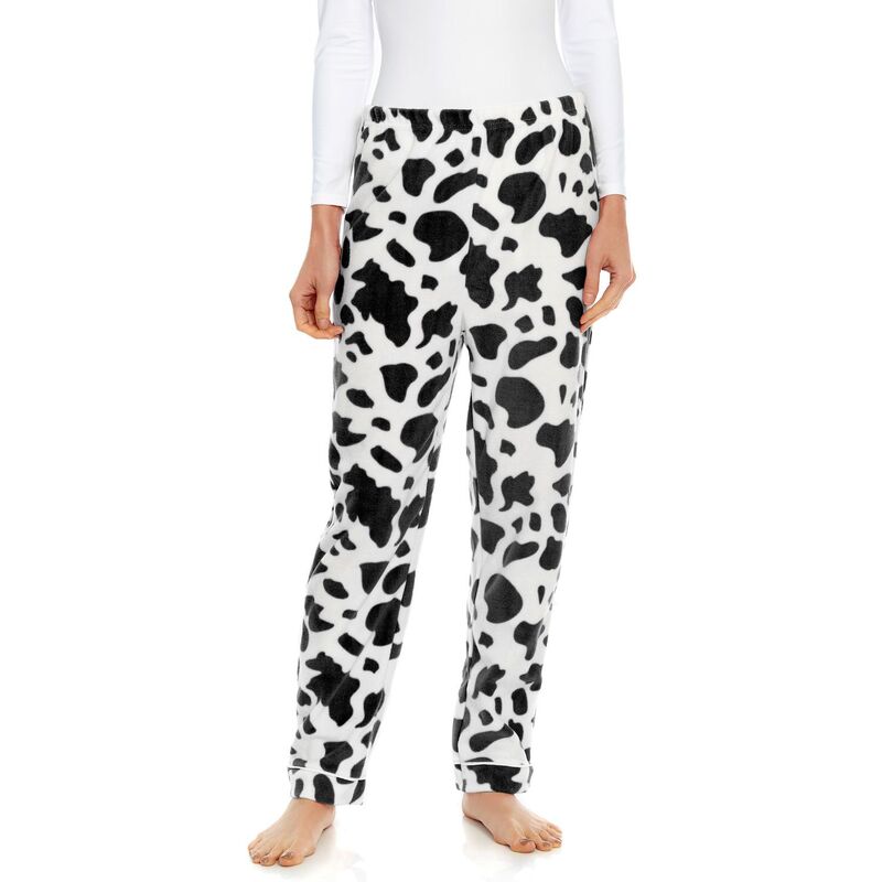 レベレット レディース アンダーお召しもの ナイト爵お召しもの ズボン下 フリース Leveret Womens Fleece Pants Cow Black 黒いこと