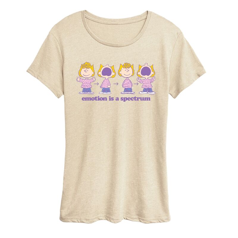 アニメ文字記号 レディース トップス プルオーバー グラフィック Licensed Character Women\u0027s Peanuts Emotion Is A Spectrum Graphic Tee Beige ベージュ