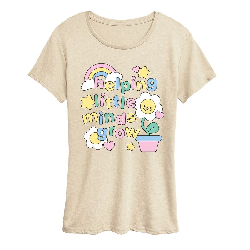 アニメ文字記号 レディース トップス プルオーバー グラフィック Licensed Character Women\u0027s “ Helping Little Minds Grow ” Teacher Graphic Tee Beige ベージュ