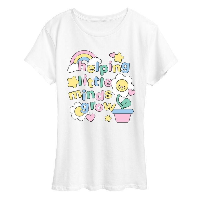 アニメ文字記号 レディース トップス プルオーバー グラフィック Licensed Character Women\u0027s “ Helping Little Minds Grow ” Teacher Graphic Tee White 白いこと