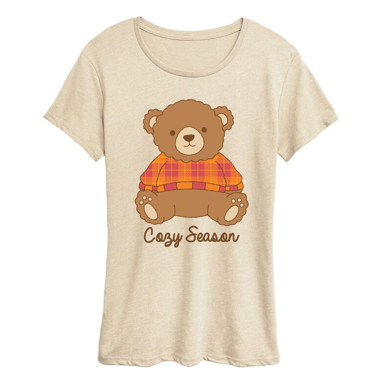 アニメ文字記号 レディース トップス プルオーバー グラフィック Licensed Character Women\u0027s Cozy Season Teddy Bear Graphic Tee Beige ベージュ