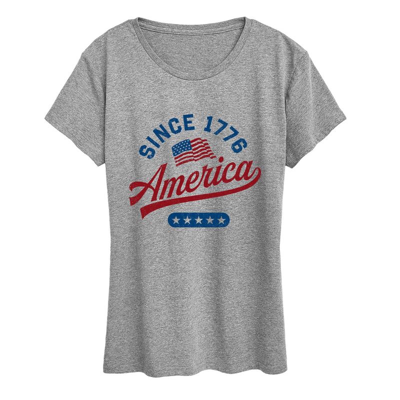 アニメ文字記号 レディース トップス プルオーバー グラフィック Licensed Character Women\u0027s America Since 1776 Graphic Tee Heather Gray 薄墨色
