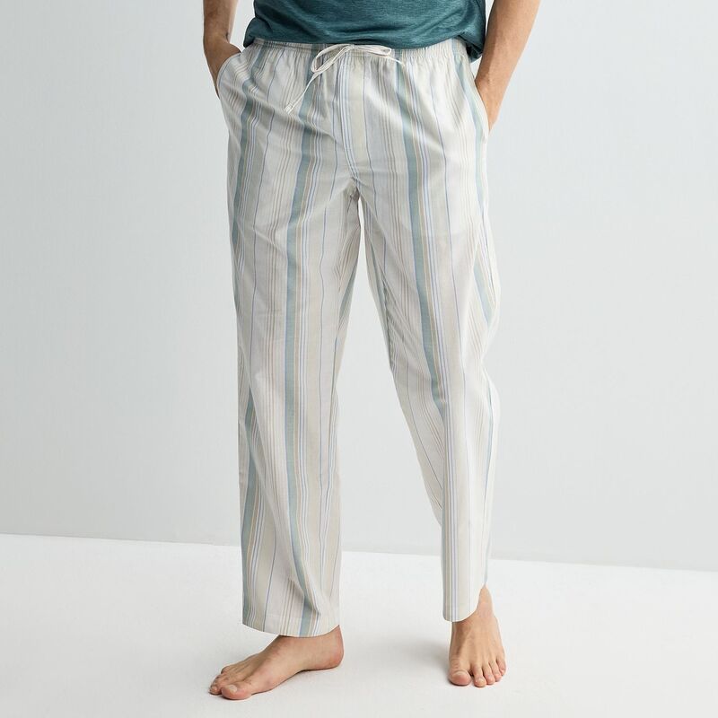 ソノマ レディース アンダーお召しもの ナイト爵お召しもの ズボン下 Men\u0027sonoma Goods For Life Woven Pajama Pants Beige Green Stripe 緑であること