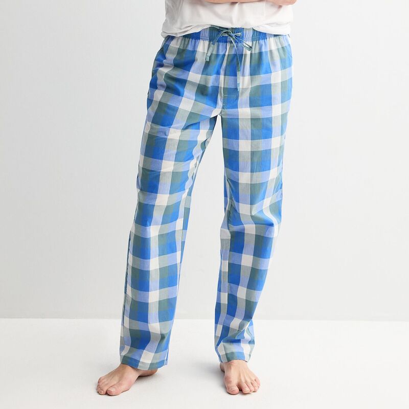 ソノマ レディース アンダーお召しもの ナイト爵お召しもの ズボン下 Men\u0027sonoma Goods For Life Woven Pajama Pants Green Blue Box Check 青色