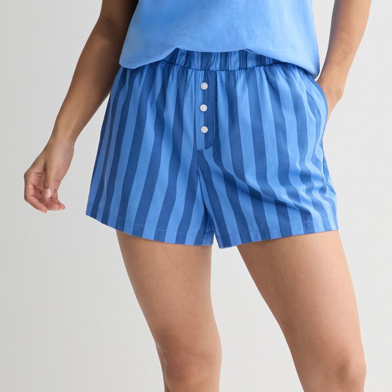 ソノマ レディース アンダーお召しもの ナイト爵お召しもの 遊撃手ズボン下 Women\u0027sonoma Goods For Life Woven Pajama Shorts Blue Navy Stripe 米国海軍