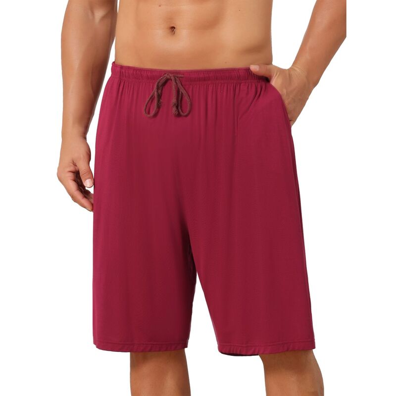 インスパイア 今めかしい レディース アンダーお召しもの ナイト爵お召しもの 遊撃手ズボン下 INSPIRE CHIC Sleepwear Bottom for Men\u0027s Comfortable Solid Color Lounge Drawstring Pajama Shorts Burgundy バーガンディ