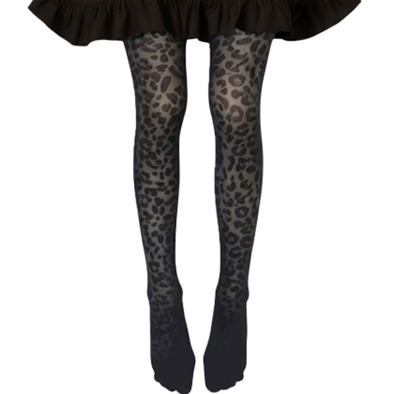 アンナカシ レディース アンダーお召しもの ソックス 刷り上げる Anna-Kaci Women\u0027s Fullength Tights with Leopard Print Pattern and Soft Stretch Fit Black 黒いこと