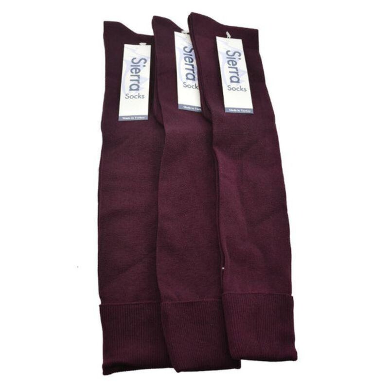 ウェアシエラ レディース アンダーお召しもの ソックス ナイロン 編み物 WEAR SIERRA Classic Flat Knit Opaque Nylon Knee High Socks 3 Pair Pack Dk Maroon マルーン