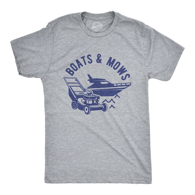 クレイジードッグ Tシャツ レディース トップス グラフィック Crazy Dog T-Shirts Mens Boats and Mows T Shirt Funny Lawn Lakelife Cottage Cabin Summer Graphic Tee Light Heather Grey グレー｜ReVida 店