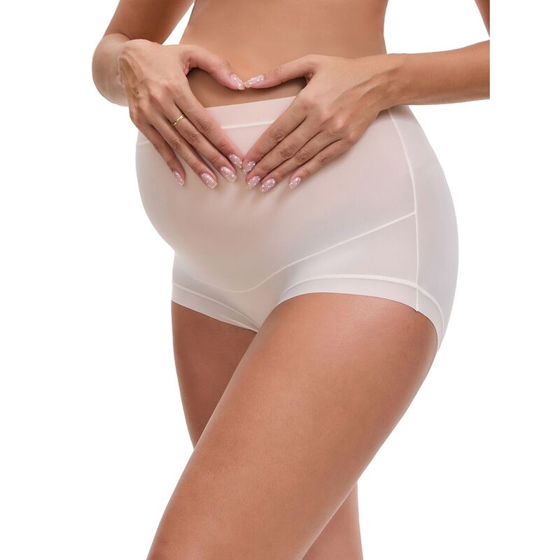 インスパイア 今めかしい レディース アンダーお召しもの ズボン下 絹地 マタニティ INSPIRE CHIC Women\u0027s Full Coverage Maternity Underwear High Waisted Ice Silk Invisible Breathable Panties Beige ベージュ