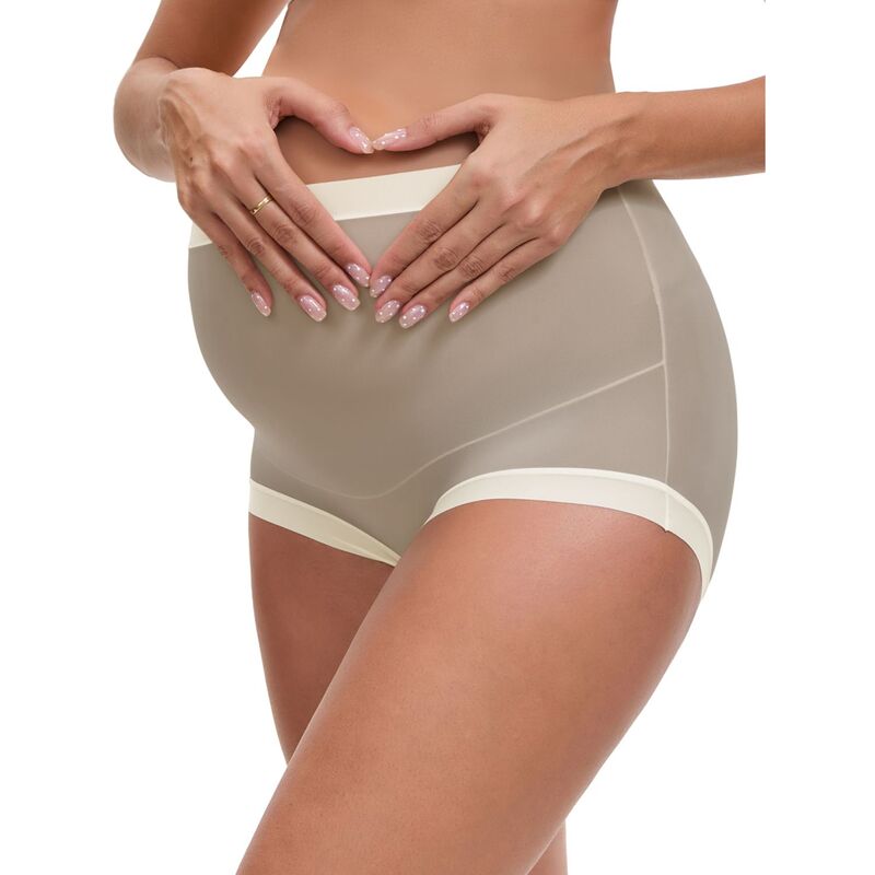 インスパイア 今めかしい レディース アンダーお召しもの ズボン下 絹地 マタニティ INSPIRE CHIC Women\u0027s Full Coverage Maternity Underwear High Waisted Ice Silk Invisible Breathable Panties Light Brown 赤銅色