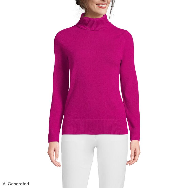 ランズエンド レディース アウター ニット・セータートルネック Women's Lands' End Turtleneck Cashmere Sweater Magent Pink ピンク|ReVida 店