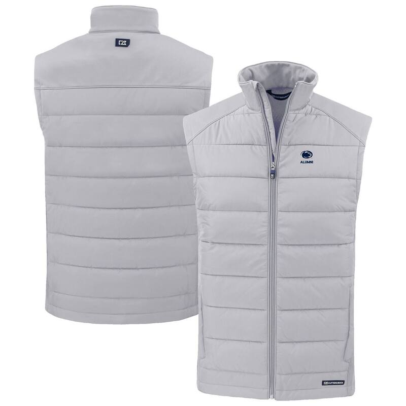 カッターアンドバック メンズ アウター ジャケット・ブルゾン ベスト Men\'s Cutter & Buck Gray Penn State Nittany Lions Evoke Hybrid Eco Softshell Recycled Full-Zip Vest Pst Grey グレー|ReVida 店