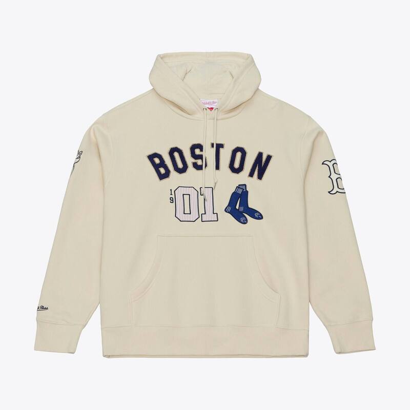 ミッチェル&ネス メンズ トップス Tシャツ フリース パーカー Men's Mitchell & Ness Cream Boston Red Sox Yacht Rock Fleece Hoodie Rsx Beige ベージュ｜ReVida 店